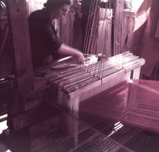 Weaving velvet for the coronation robe, Braintree, Essex, c1953. Creator: Arthur Charles Kirby Ware