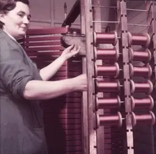 Weaving velvet for the coronation robe, Braintree, Essex, c1953. Creator: Arthur Charles Kirby Ware