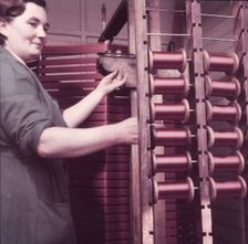 Weaving velvet for the coronation robe, Braintree, Essex, c1953. Creator: Arthur Charles Kirby Ware