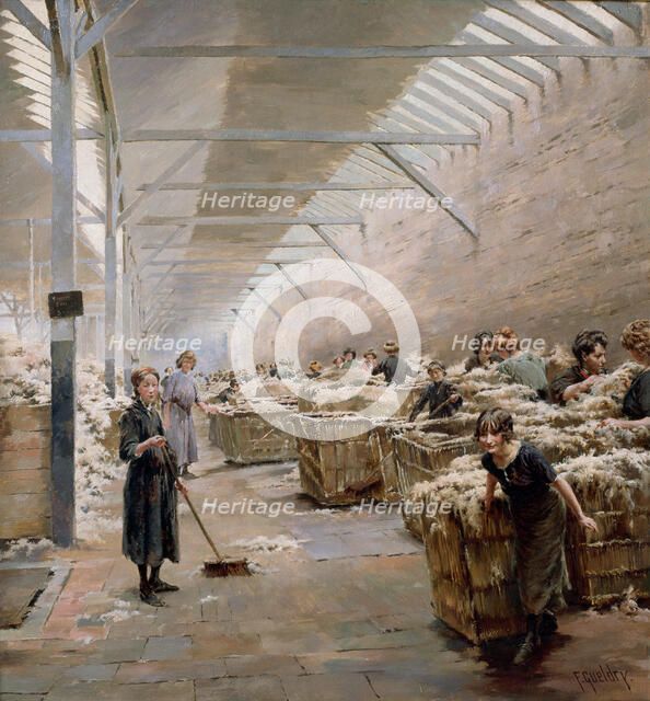 Weaving, wool sorting, 1913. Creator: Gueldry, Ferdinand Joseph (1858-1945).