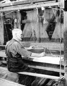 Weaving Irish linen, Lurgan, Armagh, 1936.Artist: Fox