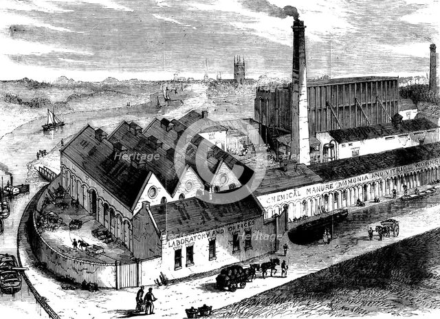 Webb's chemical factory, Diglis, Worcestershire, c1860. Creator: Unknown.