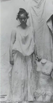 Weda Cook with Antique Cast, c. 1892. Creator: Thomas Eakins