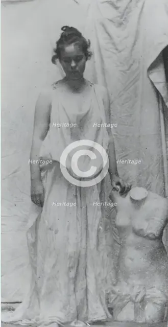 Weda Cook with Antique Cast, c. 1892. Creator: Thomas Eakins.