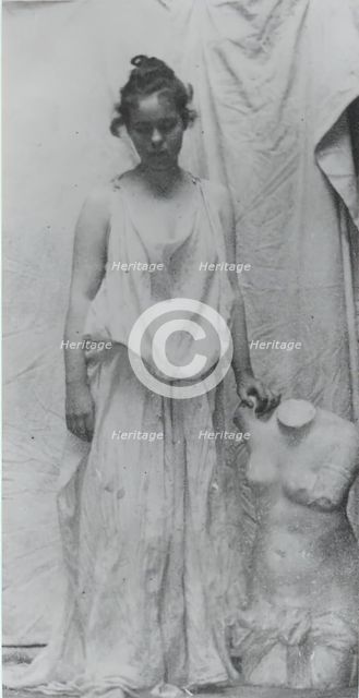 Weda Cook with Antique Cast, c. 1892. Creator: Thomas Eakins.