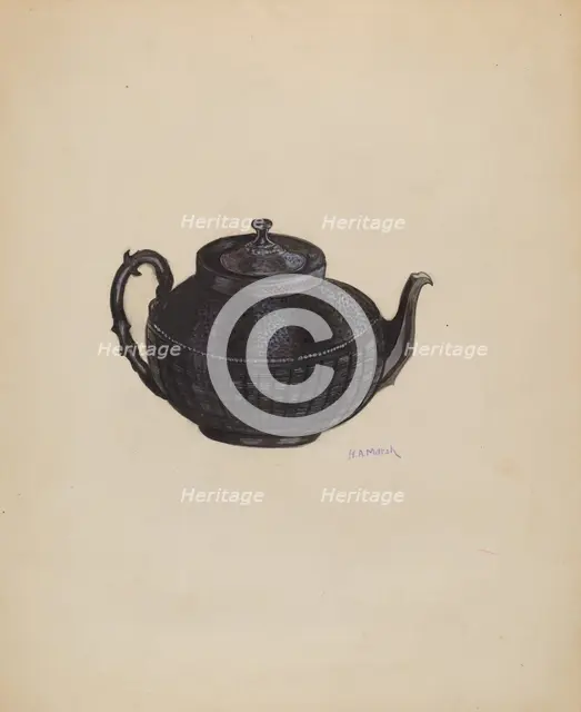 Wedgewood Teapot, c. 1936. Creator: Herbert Marsh.