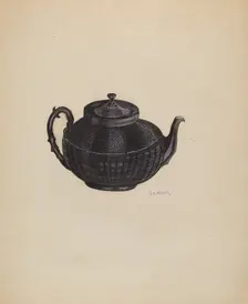 Wedgewood Teapot, c. 1936. Creator: Herbert Marsh