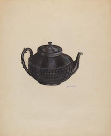 Wedgewood Teapot, c. 1936. Creator: Herbert Marsh