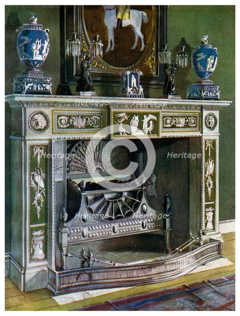 Wedgwood Flaxman chimneypiece, Fontainebleau, France, 1911-1912.Artist: Edwin Foley