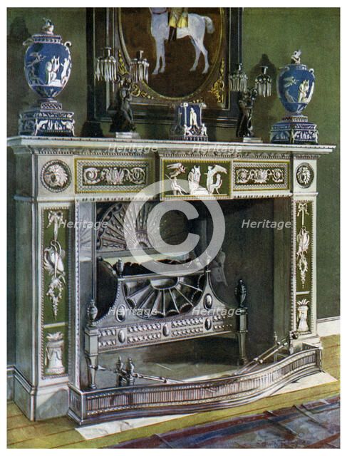 Wedgwood Flaxman chimneypiece, Fontainebleau, France, 1911-1912.Artist: Edwin Foley