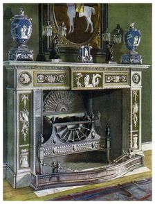 Wedgwood Flaxman chimneypiece, Fontainebleau, France, 1911-1912.Artist: Edwin Foley