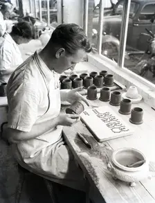 Wedgwood pottery production, Staffordshire, c1953. Creator: Arthur Charles Kirby Ware