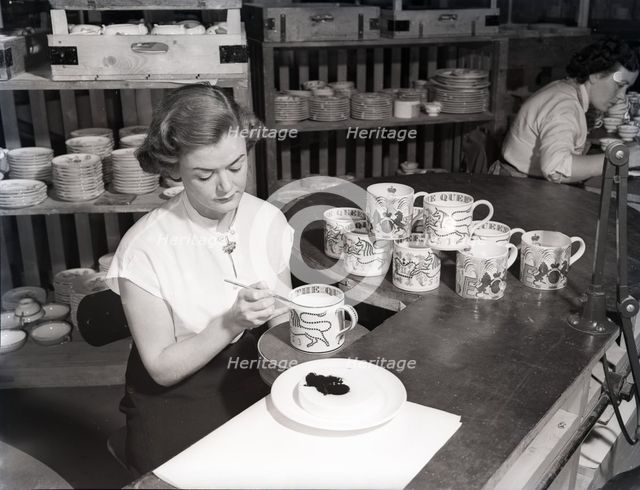Wedgwood pottery production, Staffordshire, c1953. Creator: Arthur Charles Kirby Ware.