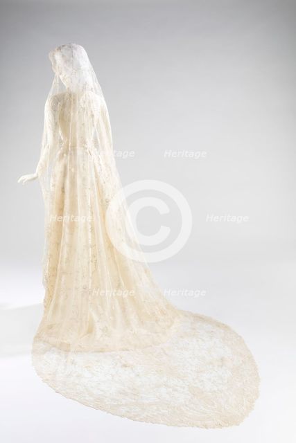 Wedding veil, Belgian, ca. 1875. Creator: Unknown.
