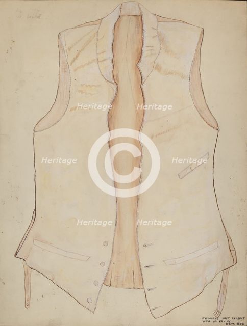 Wedding Vest, 1935/1942. Creator: Edna C. Rex.