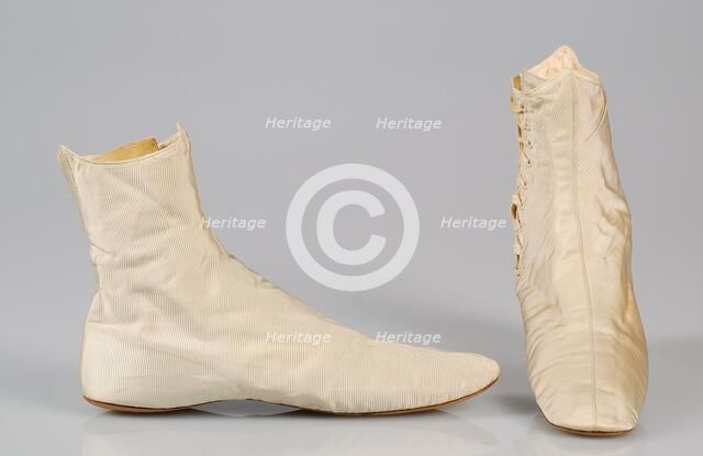 Wedding boots, American, 1855-65. Creator: Unknown.