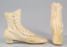 Wedding boots, American, 1865-79. Creator: Unknown