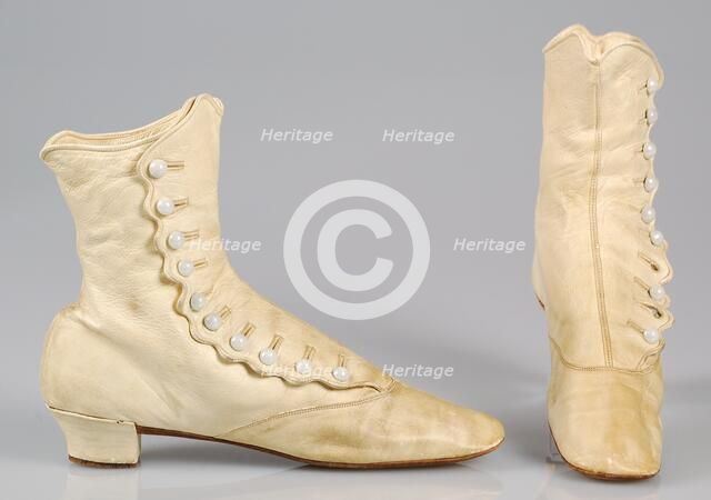 Wedding boots, American, 1865-79. Creator: Unknown.