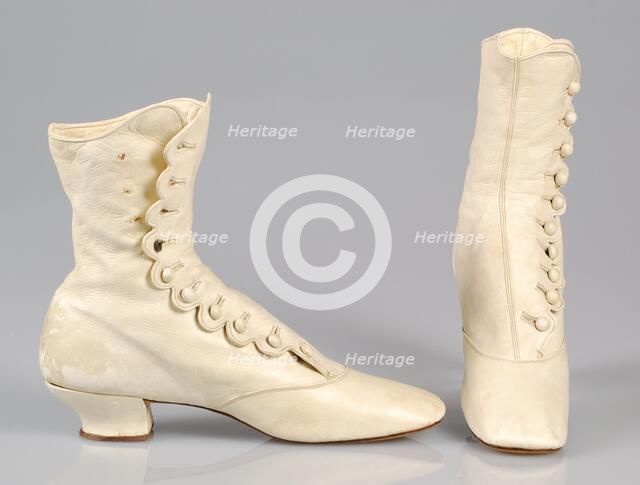 Wedding boots, American, 1875. Creator: Unknown.