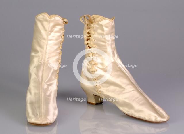 Wedding boots, American, 1873. Creator: Edwin C. Burt & Co..