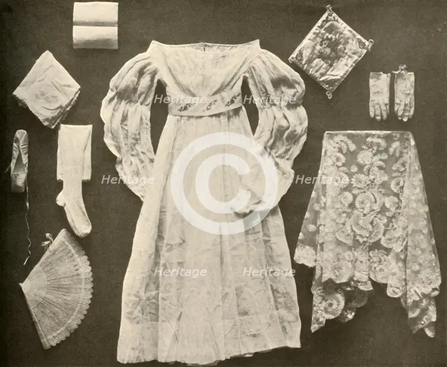 'Wedding costume of Miss Sara Hayes, of Philadelphia', c1750, (1937). Creator: Unknown.