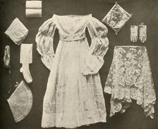 Wedding costume of Miss Sara Hayes, of Philadelphia c1750, (1937). Creator: Unknown