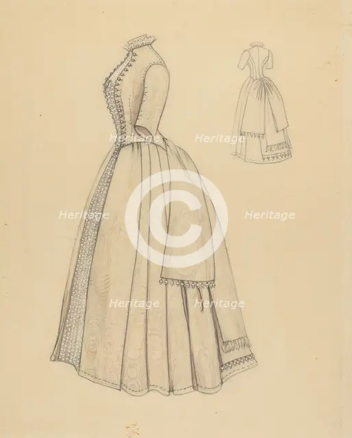 Wedding Dress, 1935/1942. Creator: Unknown.