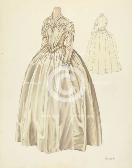 Wedding Dress, 1935/1942. Creator: Lee Hager.