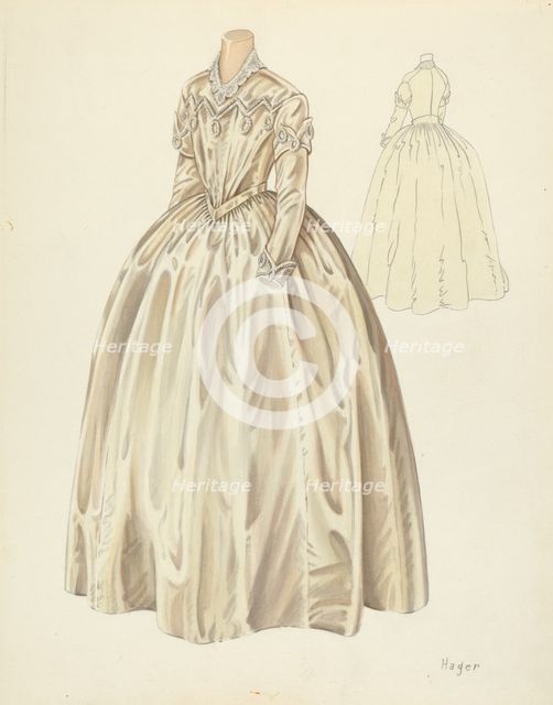 Wedding Dress, 1935/1942. Creator: Lee Hager.