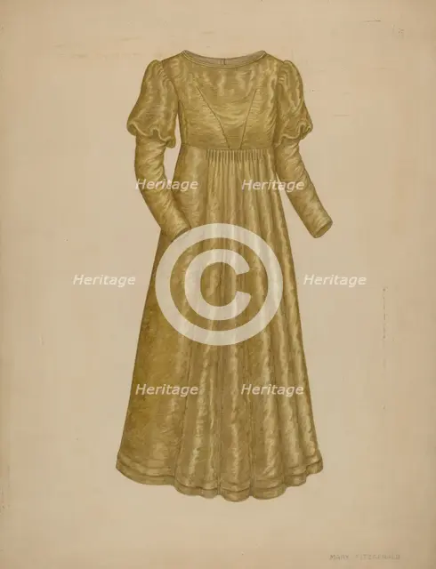 Wedding Dress, 1935/1942. Creator: Mary Fitzgerald.