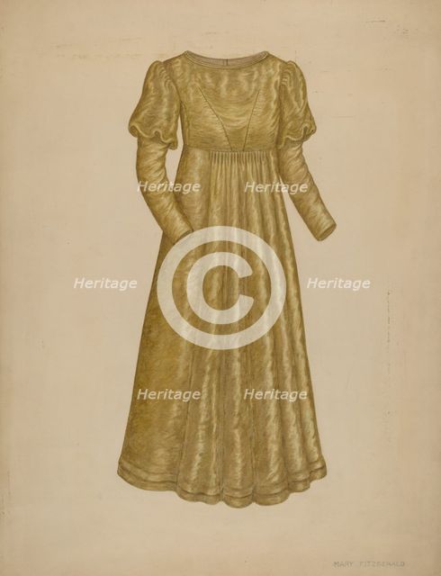 Wedding Dress, 1935/1942. Creator: Mary Fitzgerald.