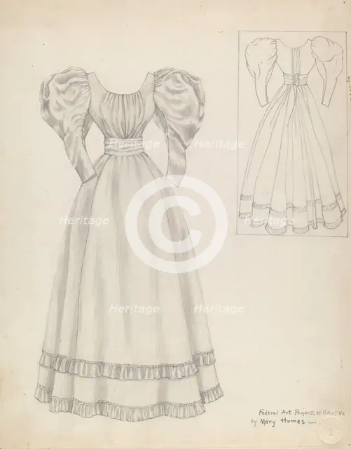 Wedding Dress, 1937. Creator: Mary E Humes.