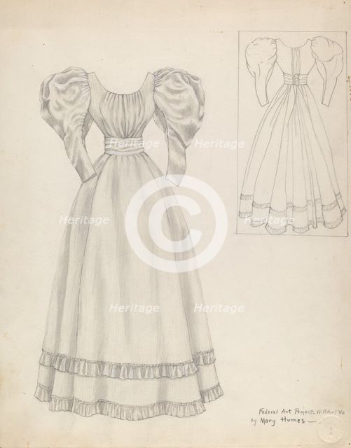 Wedding Dress, 1937. Creator: Mary E Humes.