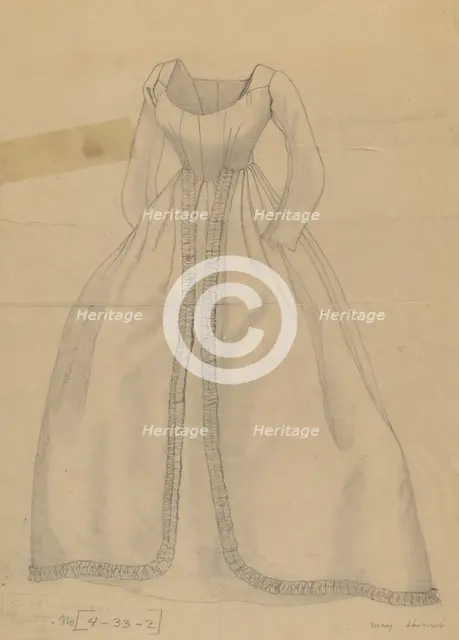 Wedding Dress, 1940. Creator: Mary E Humes.