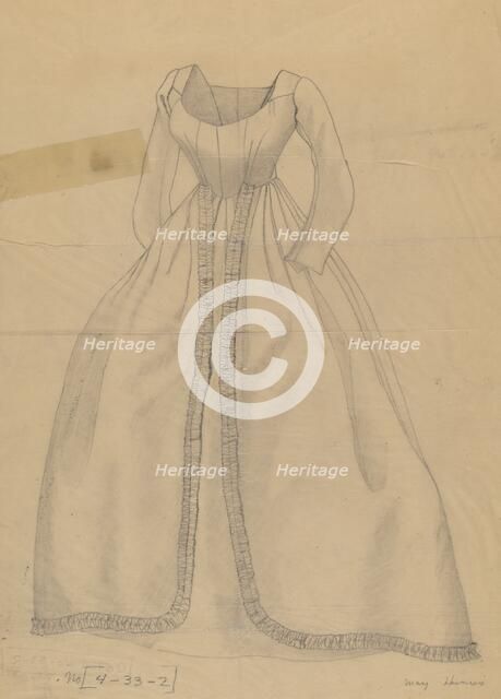 Wedding Dress, 1940. Creator: Mary E Humes.