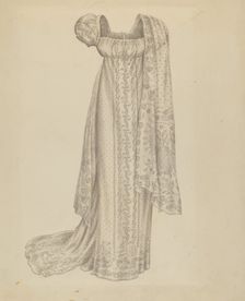 Wedding Dress with Scarf, c. 1939. Creator: Melita Hofmann