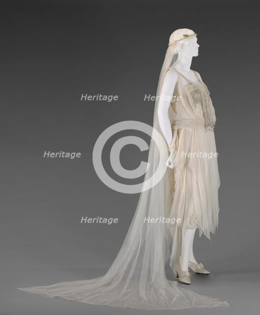 Wedding Dress with Veil, 1920. Creator: George Phillip Meier.