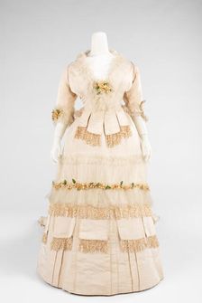 Wedding dress, American, 1874. Creator: Unknown