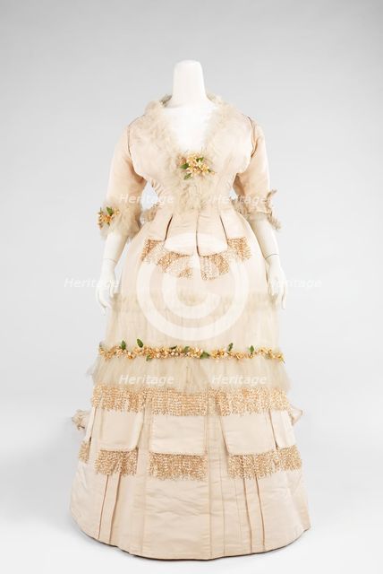 Wedding dress, American, 1874. Creator: Unknown.