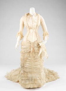Wedding dress, American, ca. 1880. Creator: Moyen
