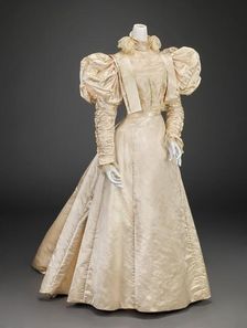 Wedding Dress (Bodice, Skirt), about 1896. Creator: Unknown