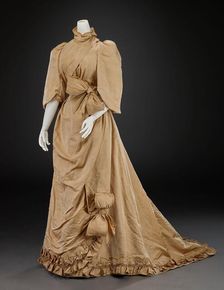 Wedding Dress (Bodice, Skirt, Sash), 1892. Creator: Unknown