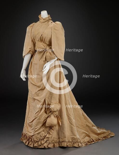 Wedding Dress (Bodice, Skirt, Sash), 1892. Creator: Unknown.
