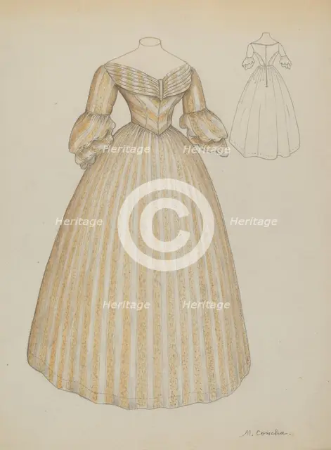 Wedding Dress, c. 1936. Creator: Margaret Concha.