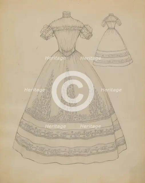 Wedding Dress, c. 1936. Creator: Margaret Concha.