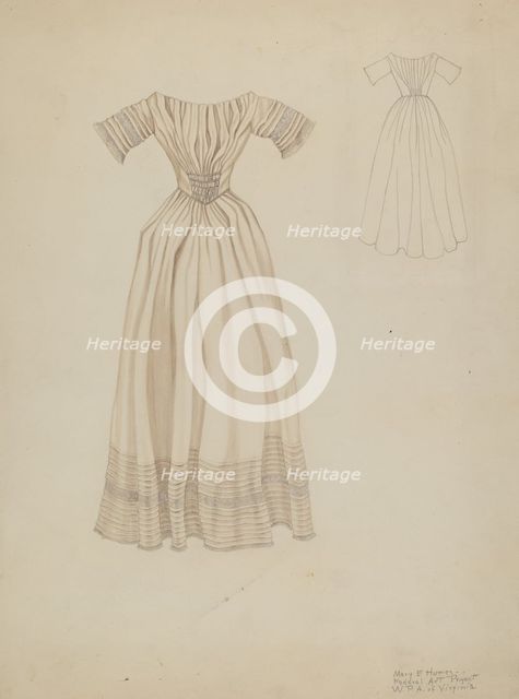 Wedding Dress, c. 1937. Creator: Mary E Humes.