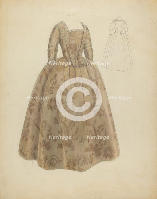 Wedding Dress, c. 1940. Creator: Bessie Forman.