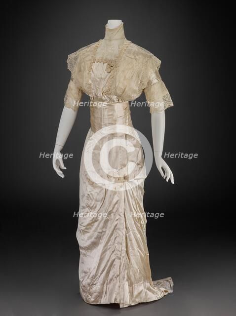 Wedding Dress (Dress, Cummerbund), 1913. Creator: Unknown.