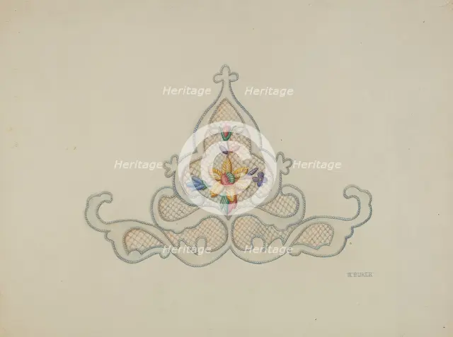 Wedding Dress Motif (Insert), c. 1940. Creator: Ruth Buker.