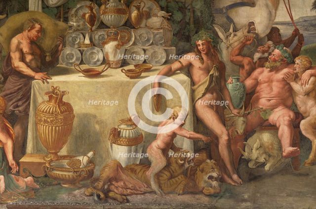 Wedding Feast of Cupid and Psyche, detail. Artist: Romano, Giulio (1499-1546)